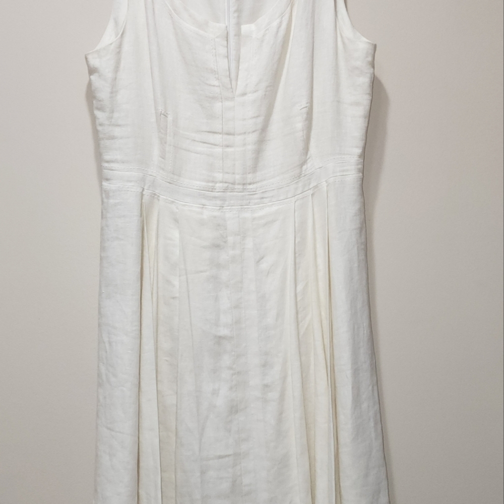 Tory Burch Cream/Tan Sleeveless Linen Dress